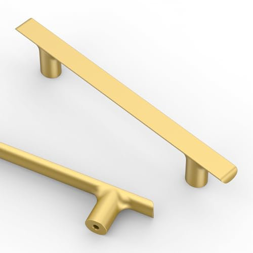 9BUILD 10 Pack 128MM Gold Cupboard Handles for Drawer&Wardrobe Kitchen Cabinet Handles Zinc Alloy UK0046