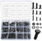 128 Stk Flachen Sechskantschrauben und Sechskantmuttern und Unterlegscheiben Sortiments Set, strapazierfähige metrische, M6 M8 M10 (128 schwarz)