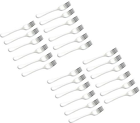 Acan Tradineur - Pack de 24 Tenedores Lunch de Acero Inoxidable, Cubiertos clásicos para Postre, Tarta, Helado, Aptos para lavavajillas - 14,5 cm