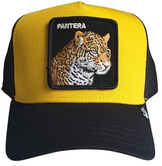 Goorin Bros. 101-1447 Panther Leopard Trucker Cap mit Schirm, Unisex, Herren, Synthetik, Einheitsgröße, Druckknopf verstellbar, Schwarz/Gold, Schwarz/Gold, Einheitsgröße