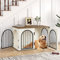 Hzuaneri 39.4'' Dog Crate Furniture, Dog Kennel Indoor Arched Door Design, Wooden Dog Crate Furniture for Small/Medium/Large Dog, Side Table, TV Stand, Anti-Chew, Anti-Escape, White Brown