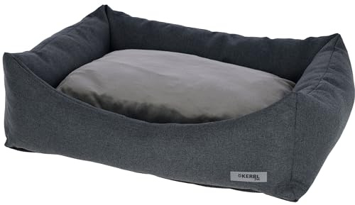 Kerbl Pet orthopädisches Kuschelbett Platin Ortho | Grau, 80 × 60 × 25 cm, orthopädisches Hundebett aus Polyester mit herausnehmbarem Wendekissen