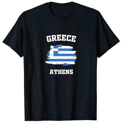 Griechenland Flagge Athen Urlaub Griechische Inseln Korfu Rhodos Kreta T-Shirt