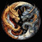 KEYIFA Yin Yang Drache Diamond Painting Zubehör, DIY Crystal Art Foto Bastelset Diamond Painting Erwachsene, 5D Drache Vollbohrer Bilder Diamond Painting Set, Home Wand Dekor 30x30CM
