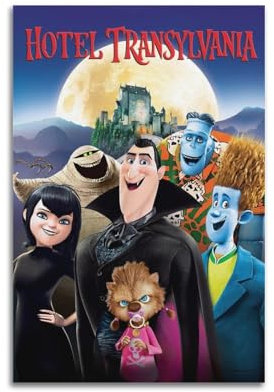 KSOXDAITIP Anime-Poster, Motiv: Hotel Transsilvanien, dekoratives Gemälde, Leinwand, Wandposter und Kunstdruck, moderne Familienschlafzimmer-Dekoration, Poster, 20 x 30 cm