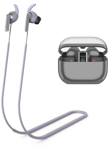 kompatibel mit Anti-Lost-Gurt für Galaxy Buds 3 Pro,Kompatibel mit Samsung Galaxy Buds 3 Pro(2024) Wireless Bluetooth Earbuds Neck Rope ,Kopfhörer Sportarten Silikon Halter Band Strap (Hellviolett)
