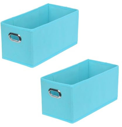 GREATOYAR Juego de 2 Cajas de Almacenamiento, Cajas de Almacenamiento de Tela, Cubos de Almacenamiento Plegables, Cajas de Juguetes Plegables, Cajas de Organización, 15x31x15cm, 2 Unidades, Azul