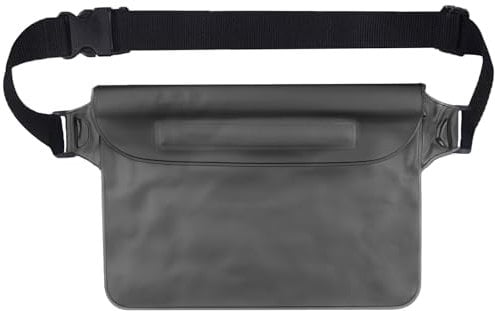 Wasserdichte Bauchtasche,Wasserdichte Tasche Schwimmen,Bauchtasche Wasserdicht,Wasserfester Beutel,IPX8 Waterproof Bag,Verstellbarem Gurt,für Wassersport,Schwimmen,Rafting,Angeln,22*15.5cm (Grau)