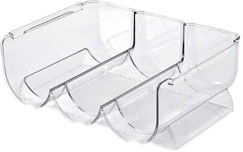 Organizador de nevera transparente apilable para botellas de agua y champán