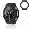 Aerku Silikon Hülle Mit Displayschutzfolie Kompatibel mit Amazfit T-Rex 3 Folie, 9H Härte Schutzfolie für Panzerglas*2+Schwarz Vollschutz Kratzfest Schutzhülle Schutz Case*1