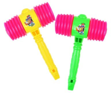 Falafoty Juguete de Martillo Chirriante, 2Pcs Juguete Golpeando Martillo Bebé Juguetes de Sonido de Silbato de Martillo de Percusión de Plástico, Martillo Chirriante Juguetes Educativos para Niños (C)