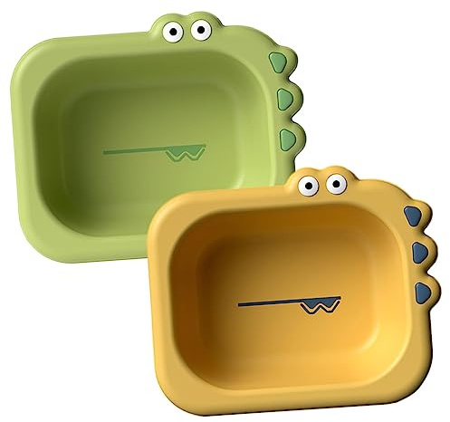 ERINGOGO 2 Stück Waschbecken für Neugeborene Tragbarer Cartoon Waschtisch Platzsparend zu Reinigen für Junge Mädchen Kleinkinder