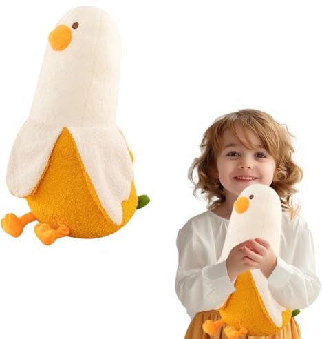 EduPlayte Banane-Ente Plüschtier - Superweiches Gelbes Frucht-Enten Kuscheltier, Niedliches & Knuddeliges Sammlerstück, Kinder, Freunde, Deko (30cm)
