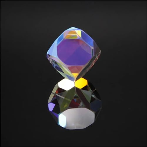 Optisches Kristallglas, Kreuzdichroitisches Prisma-Würfel - Oktaedrisches Strahlkombinierer-Glas, dekorativer Würfel, Farbprisma