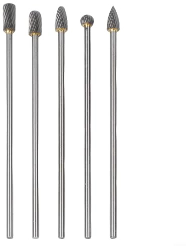 5 x Vollhartmetall-Rotationsfräser, 100 mm lange Werkzeuge für präzise Metallbearbeitung und Holzbearbeitung