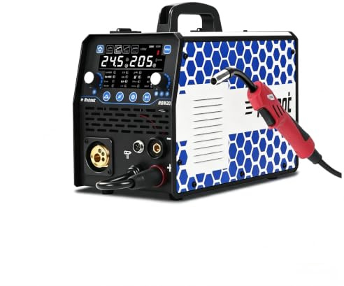 Reboot Welder 7in1 205A Multiprocess Welder – MIG MAG MMA Lift TIG Spot Welding with Digital Display, 240V – Gasless & Aluminium Ready Flux Core Welding Machine for DIY Workshop Auto Repair