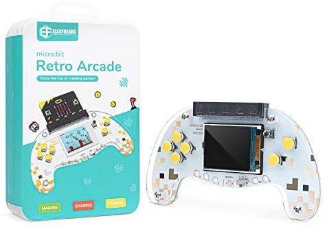 ELECFREAKS microbit Starter kit Retro Makecode Arcade for STEM Education, Micro:bit Joystick Programming Learning Machine Supports Remote Control and Creat Games(Without Micro:bit)