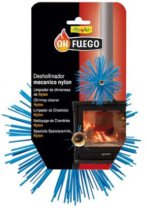 Flower - Deshollinador Mecánico Nylon OKFuego | 150 mm Diámetro | Previene Obstrucciones y Mejora Eficiencia | Ideal para Chimeneas | Multicolor