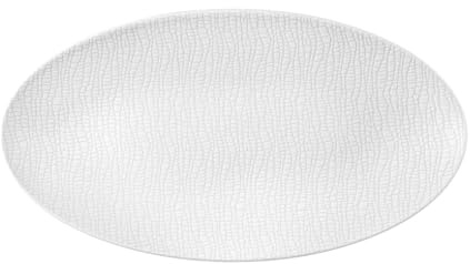 Seltmann Weiden Life Fashion Servierplatte 33x18 cm – Ovale Porzellan Platte mit strukturiertem Relief-Muster, spülmaschinenfest & mikrowellengeeignet, Anrichten & Servieren – Luxury White