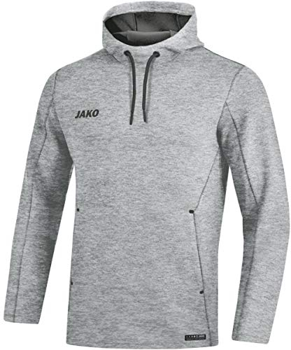 JAKO Herren Kapuzensweatshirt Premium Basics, Hellgrau-Meliert, L