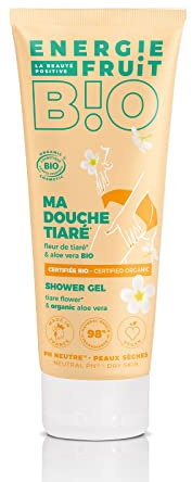 ENERGIE FRUIT | Gel Douche pH Neutre | Certifié BIO par Ecocert | Fleur de Tiaré & Aloe Vera | Vegan | 200ml