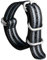 BINLUN Uhrenarmband Nylon Dickes G10 Premium Ballistic Ersatz Armband Mehrfarbige Bänder für Herren Damen mit Heavy Duty 5 Ringe(20mm, Schwarz-Graue Band Silber Schnalle)