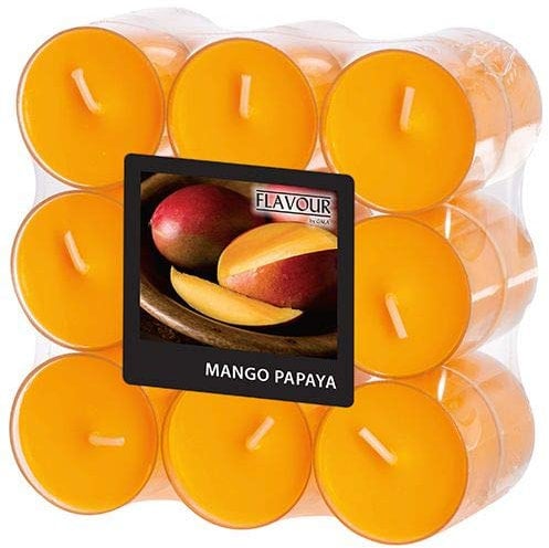 GALA Flavour by Duftlichte Ø 38 mm, 24 mm pfirsich - Mango-Papaya in Polycarbonathülle 96984 Teelichte Duftkerzen, 108 Stück
