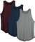 icyzone Damen Sport Fitness Tank Top Racerback 3er Pack, Yoga Running Shirt Gym Oberteile (S, Weinrot/Marineblau/Dunkelgrau)