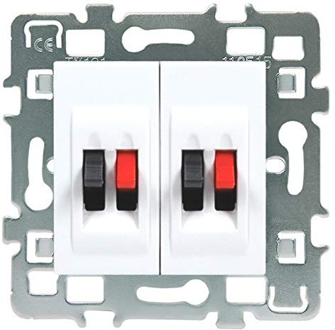 Interrupteur va et vient - Prises electriques Standard - Prise extra plate - Prise murale - Interrupteur va et vient sans Fil - Prise murale Casual Mecanisme Hp Double + Cache Blanc + Support Metal