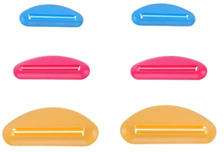 FLZONE 2 juegos Dispensador de Exprimidor de Tubo de Pasta de Dientes, Clips de Pasta de Dientes de Plástico, Herramienta Exprimidoras para Pasta de Dientes (3 colores, tres tamaños por juego)