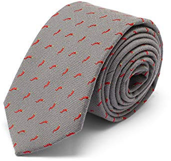 Brera67: elegante graue Krawatte aus Seide und Wolle mit Glückshorn 148 x 8 | Krawatten für Herren | Krawatte Jungen | Accessoires Männer für Jacke und Anzug