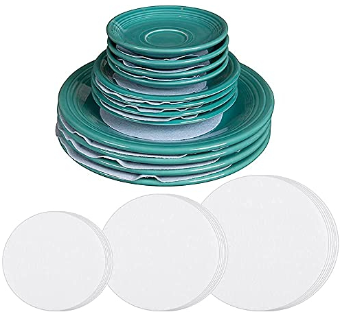 FIGFYOU 30 Stück Filz Topfschoner Runde Pfannenschutz 3 Größen Tellerschutz Filzuntersetzer Stapelschutz Weiß Filzplattenabscheider Filz Topfschutz für Geschirr Küche Pfannen Töpfe Und Schüsseln