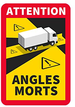 Magnetisches Hinweisschild Toter Winkel | LKW Markierung Frankreich | Angles Morts magnetisch (LKW)