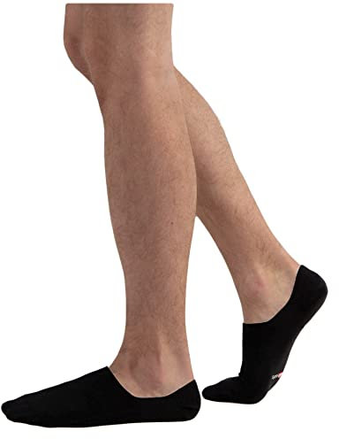 vitsocks Calzini Invisibili Fantasmini Cotone Uomo (4 PAIA) Sottili Morbidi Traspiranti, nero, 39-42