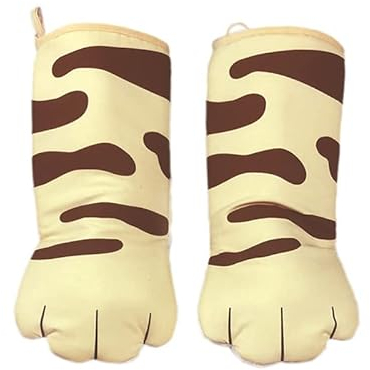 Bibest Gants Isolants de Cuisine Patte de Chat, Gant Four Manique Four Oven Mitts Oven Gloves, Gants Maniques en Coton Épaissir, pour Cuisiner, Barbecue, Grill, Cuisson 31*15cm