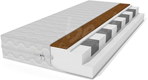 Best For Home Matrix Matratze Orthopädische 11-Zonen Kaltschaummatratze mit Kokos Premium, Härtegrad H3, Öko-Tex, Bezug waschbar, 3-Seiten-Reißverschluss 80x200x15cm