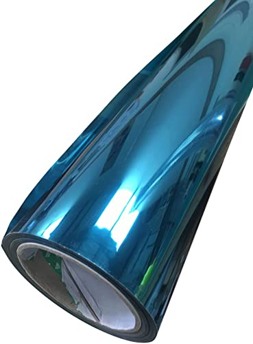 PSSC Window Film Mirror One Way Reflective Blue Tint Sticky Backed Self-Adhesive 50cm x 2m