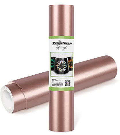 TECKWRAP Vinyle adhésif permanent, or rose brillant, 30,5 cm x 3 m