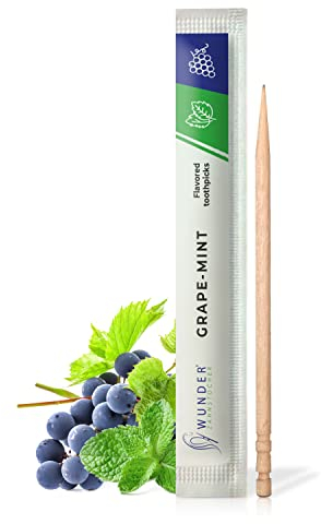 Wunder Palillos Dentales con Sabor – 200 Palillos Envueltos Individualmente - 8 Sabores Únicos para Refrescar el Aliento y Uso Diario