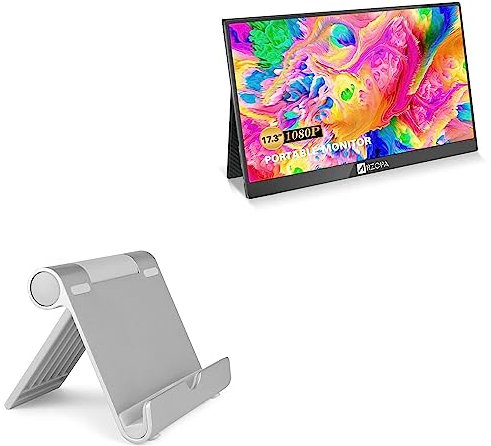 BoxWave Stand and Mount Compatible with ARZOPA Portable Monitor A1 Max (17.3 in) - VersaView Aluminum Stand, Portable, Multi Angle Viewing Sturdy