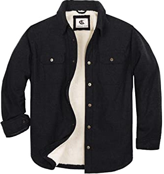 Coevals Club Chemise en Flanelle Sherpa pour Homme - Manches Longues - Boutons Pression - Coton