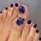 VEBONNY Vebonny FT-011 Lot de 24 faux ongles courts à presser pour pieds Bleu nuit