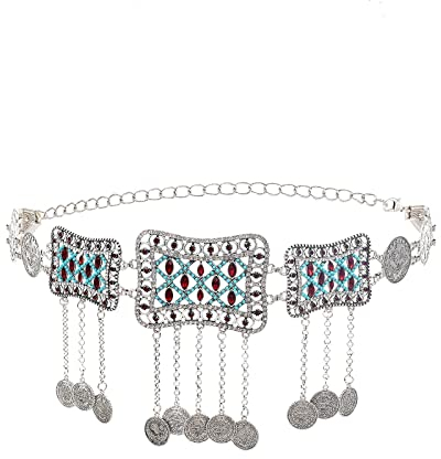 Body Chain Damen, Körperketten für Frauen Silber Versilbert Bordstein Quastenblume Taillenkette Marquise Zirkonoxid 59+55Cm Körperschmuck Zubehör