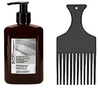 HAIR HAUS SUPER BRILLIANT FRESH 250ml Farbauffrischender Conditioner + Strähnenkamm-Fingerstyler (Silver Crystal)