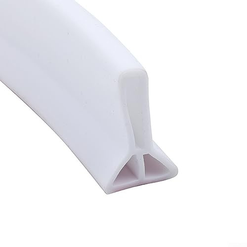 Barrière de douche étanche en silicone de 5 cm - Blanc - 100 cm - Peut être utilisée dans les salles de bains, les cuisines et tous les endroits où l'eau doit être bloquée