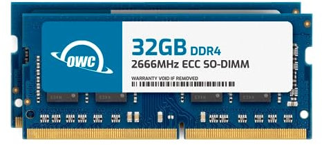 OWC Modulo di memoria RAM SODIMM senza buffer, 64 GB (2 x 32 GB) DDR4 2666 PC4-21300 CL19 2Rx8 260-pin 1,2 V ECC senza buffer SODIMM compatibile con Synology DiskStation DS723+ DS923+