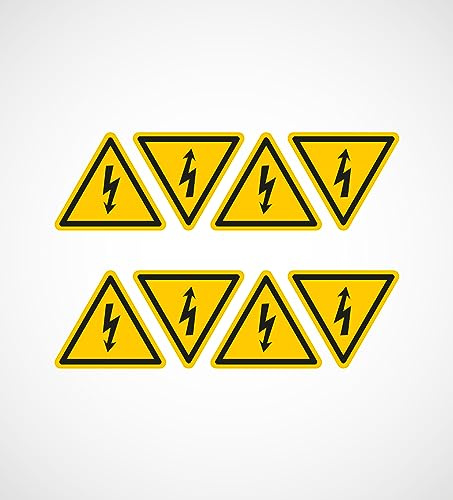 STICKERS RACING 8 Aufkleber für elektrische Gefahr, zugelassen, für Elektrorahmen, Polymer-Vinyl, laminiert, kratzfest, Regen, Sonne, innen und außen, blasenfrei (9 x 8 cm)