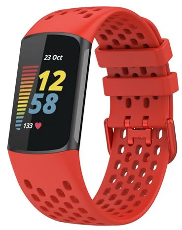 KAREN66 Armband Kompatibel mit Fitbit Charge 6 Armband, Sport Atmungsaktiv Silikon Wasserdicht Ersatzarmband für Damen Herren