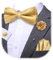 Dubulle Fliege für Herren, Paisleymuster, Blumenmuster, vorgebundene Fliege und Anstecknadel, Set, Einstecktuch, Manschettenknöpfe, Hochzeit, Goldfarbene Karomuster, Medium