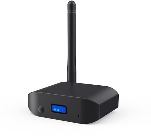 Aptx Receptor transmisor Bluetooth 5.3, adaptador Bluetooth 2 en 1 de baja latencia para TV con cable auxiliar de 3.5 mm, transmisor inalámbrico para TV, PC, avión, coche, altavoz, soporta hasta 2